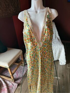 A Wild Fable Floral Lace-Trim Sleep Chemise in Multicolor